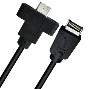 Panneau 3.1Type E vers USB Type C avec trou de fixation Câble 10Gbps Châssis Gen2 Câble intégré - Product Image 2