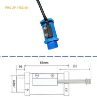 G3/4 \ "6 pulgadas NYLON PA66 Sensor de flujo de turbina Medidor de agua magnético de efecto Hall 1 ~ 60LPM Instalación horizontal Conexión DN20