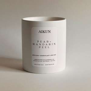 AIKUN Hand-Poured Pear Mandarin Peel Fragrance Soy Wax <b>Candle</b> Luxury White Ceramic Jar Home Decor <b>Long</b> Lasting Scented <b>Candle</b> - Product Image 2