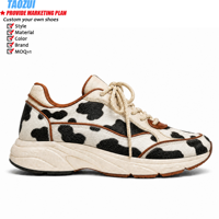 Chaussures de course pour hommes en gros, personnalisables, imprimé animal, style chunky, mode décontractée, respirantes, légères, antidérapantes, sportives, durables