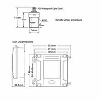 Transmitter Sensor Pengukur Level Cairan Ultrasonik Anti-Korosi Desain Terpisah Alat Pengukur Level