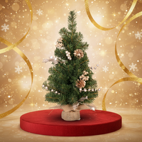 Großhandel Neuer Realistischer 3FT Tisch-Kunstweihnachtsbaum Vorbeleuchteter Grüner Mini-Weihnachtsbaum 60-90cm für Büro- und Heimdekoration