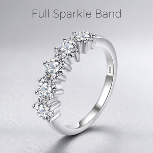 Anillo de Compromiso de Moda para Mujer con Cinco Piedras de Moissanita, Plata de Ley S925, Engaste de Garras, Hipoalergénico, Anillo de Boda Apilable - Product Image 3