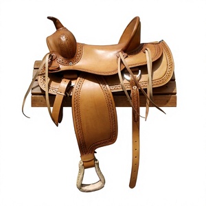 Selle anglaise en cuir de buffle véritable, imperméable et durable, avec arceau en bois, pour équipement de course hippique européen, par BS International - Product Image 3