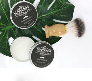 Commercio all'ingrosso del marchio privato 60g di menta piperita fatto a mano organico naturale della barra di rasatura degli uomini <span class=keywords><strong>sapone</strong></span> con scatola di latta - Product Image 5