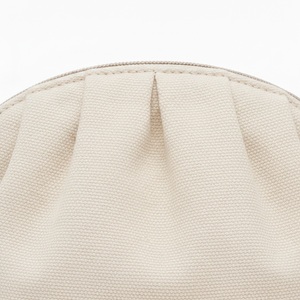 Cosmetic <b>Bag</b> Dumpling Shaped Canvas Pleated Half Moon <b>Zip</b> Pouch Kawaii Novelty Custom Logo Bulk - Product Image 4