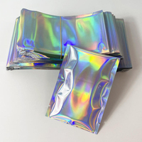 Sacs d'expédition polyvalents en aluminium métallisé brillant avec logo imperméable, effet holographique laser pour vêtements