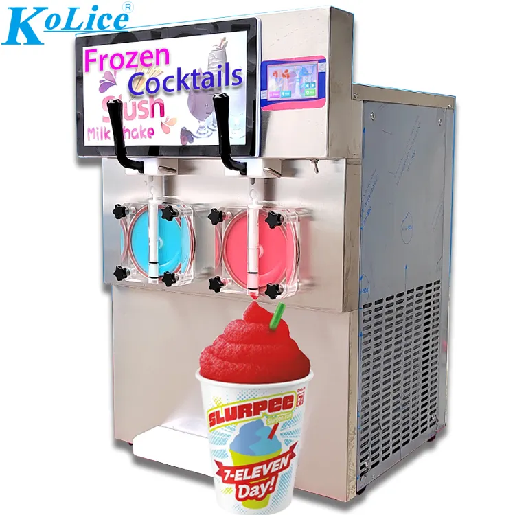 Kolice Mesin Cocktail Minuman Beku Granita/Mesin Jus Smoothie Slush Margarita/Mesin Slushie dengan Kotak Lampu AD