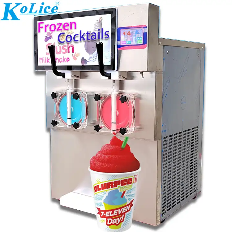 Máquina de coqueteleira congelada/máquina margarita/slush com caixa de luz para arte