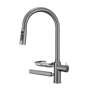 Thiết Kế Mới Cổ Điển Kéo Thác Vòi Nước Màu Đen/Chrome/Nickel Thép Không Gỉ Lạnh Nóng <span class=keywords><strong>360</strong></span> Độ Xoay Bồn Rửa Nhà Bếp Vòi Nước - Product Image 1