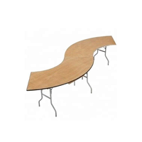 Table pliante serpentine d'extérieur en panneaux de bois, table de repas pour événements, mobilier portable pour cour, hôtel, ferme