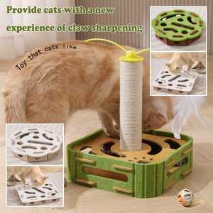 Casse-tête interactif moderne pour chats Boîte à taquiner danseuse avec jouet grinçant jouet chaton en feutre pour chats d'intérieur - Product Image 6