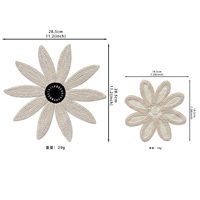 Appliques florales personnalisées, décalcomanies faites à la main, patch en crochet de chrysanthème, décoration de pull, vente en gros, broderie florale 3D