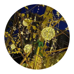 All'ingrosso luci di stringa a LED cielo stellato all'aperto impermeabile Rattan illuminazione a sfera per il nuovo anno decorazioni per albero di natale - Product Image 4