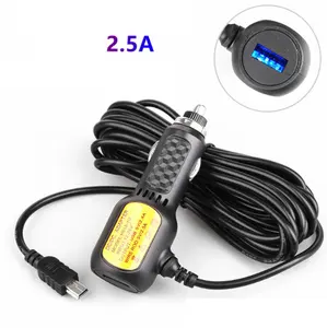 3.5m 2.4A Car Charger with mini 5 Pins or Micro 5pin usb cable input 12-24V
