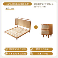Lits en teck massif et rotin naturel OEM pour appartements, tailles Queen et King, meubles de maison classiques traditionnels, cadres en bois, lits en bois pour hôtels