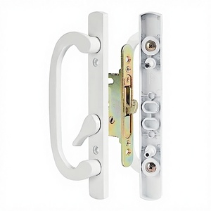 MaxxGeek Stylish <b>Sliding</b> Patio <b>Door</b> Handle Set Mortise <b>Lock</b> Zinc Diecast Ambidextrous Offset Thumbturn Easy Installation White - Product Image 3