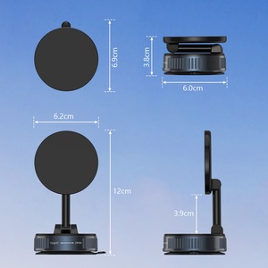 حامل شفط مغناطيسي OEM ODM للزجاج الأمامي للسيارة، لوازم الملاحة بالسيارة، أسود اللون - Product Image 6