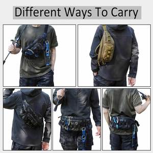 Factory Tactical Denim Fanny <b>Pack</b> with Oxford Lining Small <b>Water</b> Resistant Zipper Closure Outdoor Hiking Climbing 2 PCS - Product Image 6