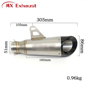 Silencieux d'échappement universel 51mm en acier inoxydable Z1000 R1 R3 R6 NK400 650 Z750 Z800 - Product Image 3