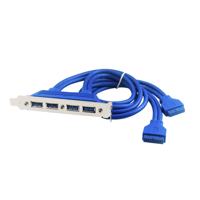 USB 3.0 Back Panel Motherboard 20pin Header 4Port USB3.0 Hub Splitter Internal Bracket Adapter