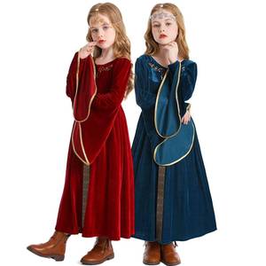 Costume médiéval et Renaissance pour enfants avec manches trompette, tenue de cosplay vintage de cour pour Halloween - Product Image 5