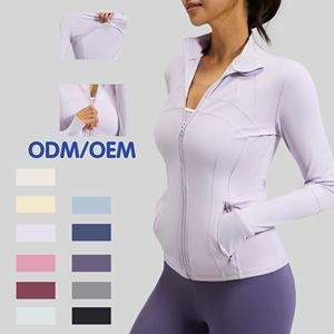 Chaqueta de Yoga de Manga Larga Asimétrica para Mujer, de Secado Rápido, Transpirable, Elástica, para Correr, Fitness, Deporte Diario al Aire Libre - Product Image 1