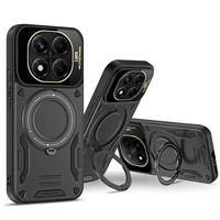 Nouvelle coque de téléphone antichoc en TPU avec protection d'objectif d'appareil photo, support rotatif et anneau magnétique pour Redmi Note 14 Pro 4G