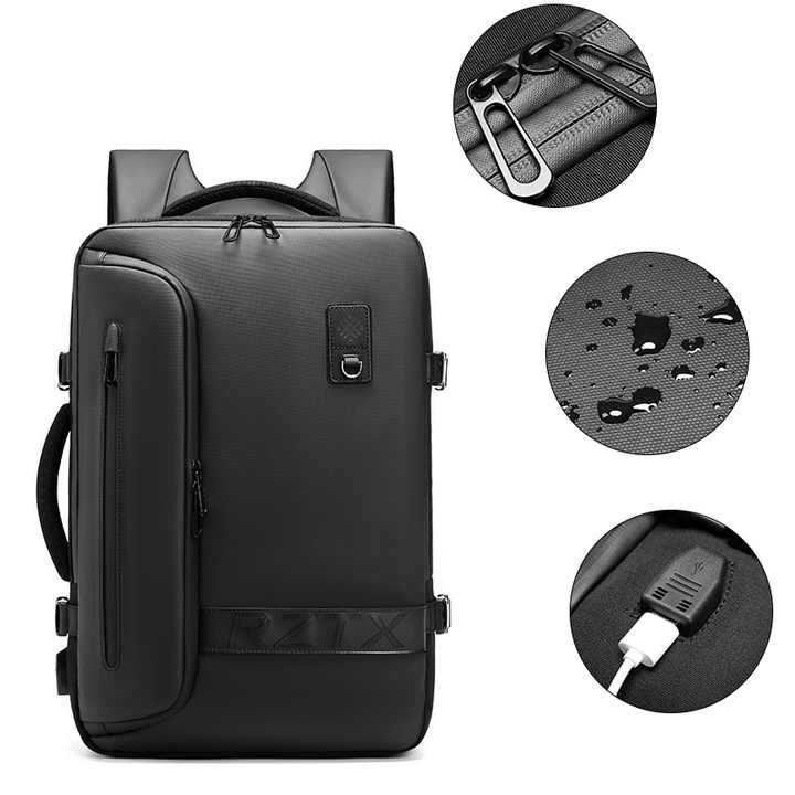 Zaino Da Viaggio Con Pompa Sottovuoto, Compressione 80% In 30s, Porta USB, Scomparto Impermeabile
