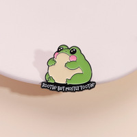 Broche DIY pour sac d'école, accessoire de sac à dos en alliage poli, épinglette en émail gravée motif animal/anime, broche créative grenouille de dessin animé