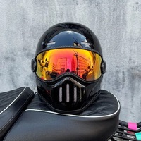 Casque moto intégral en fibre de verre sécurité rétro certifié