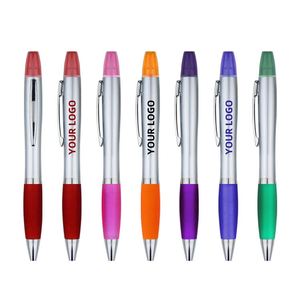 Stylo bille multifonctionnel en plastique avec logo personnalisé, surligneur 1,0 mm, pointe en plume pour dessin, bannière, sport - Product Image 1