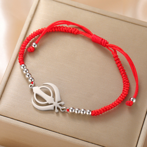 Khanda <span class=keywords><strong>Sikh</strong></span> Đức Tin Vòng Đeo Tay Cho Phụ Nữ Người Đàn Ông Thép Không Gỉ Cổ Điển Ấn Độ Thanh Kiếm May Mắn Vòng Đeo Tay Tinh Thần Đồ Trang Sức Quà Tặng - Product Image 1