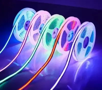 Led COB Dải 12V 6500K siêu mỏng 5mm COB LED Strip ánh sáng 384 đèn LED màu đỏ màu xanh màu xanh lá cây