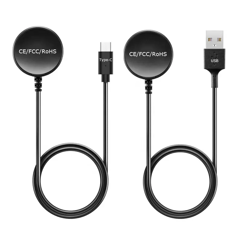 Cargador de reloj inalámbrico CE FCC para Samsung Galaxy Watch 6 5 4 3 Active 2 USBC Cable cargador magnético Base de carga Qi rápida