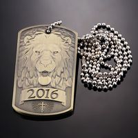 Fournisseur de médailles personnalisées pour chien – Collier personnalisé en bronze antique avec tête de lion pour récompense, souvenir ou cadeau