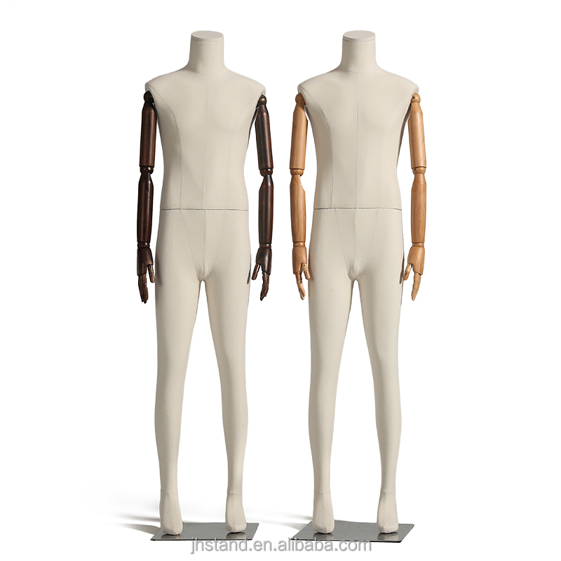 ホワイトマネキン ファブリック製 木製スタンド付き