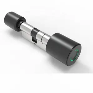 Cilindro de perilla inteligente resistente al agua IP54, con sensor de huellas dactilares integrado, fácil de reacondicionar