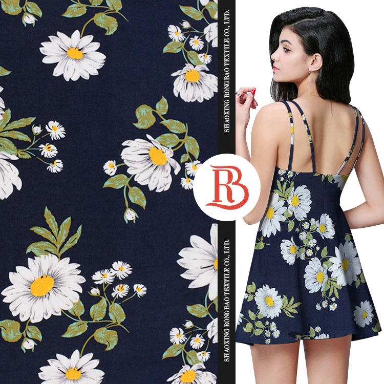 Хорошее качество, супермягкая Высококачественная красочная Красивая цветочная ткань из 100% вискозы, поплин для блузки