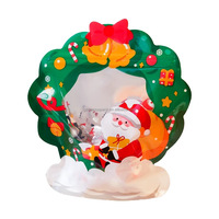 Beau bas de Noël joyeux chaussette en forme de fenêtre de givre en plastique sacs de poche transparents emballage Doypack avec fermeture à glissière