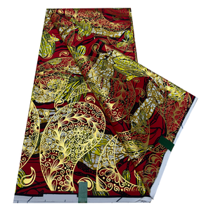 Tela de Ankara de calidad Superior, tela bordada de gasa Gloden con estampado de cera <span class=keywords><strong>Real</strong></span> africana para costura DIY, decoración del hogar, diseño de moda - Product Image 4