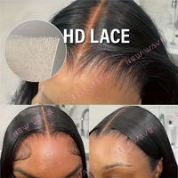 Peluca Larga de Cabello Humano Virgen con Encaje Transparente HD, Ondas Nuevas de Lujo, 13*4, 250% de Densidad, con Pegamento y Encaje Frontal, Estilo Indio