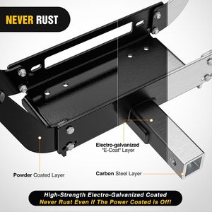 Stamping Winch Mount <span class=keywords><strong>Plaque</strong></span> pliante Fit 2 "Remorque <span class=keywords><strong>Attelage</strong></span> Récepteur Usine En Gros Toutes Tailles Treuil Convient - Product Image 5