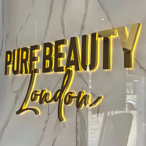 Letrero Retroiluminado de Acrílico y Metal de Acero Inoxidable Personalizado con Logotipo de JUYI, Letrero Electrónico LED para Comercios, Tiendas, Spas, Letrero 3D - Product Image 4