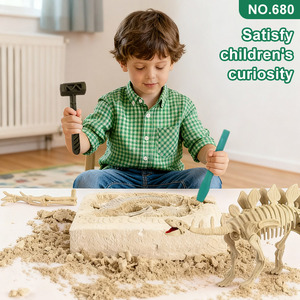 Jouets éducatifs Montessori pour enfants, collection de dinosaures fossiles en plastique personnalisés, <span class=keywords><strong>jeux</strong></span> de fouilles - Product Image 3