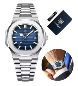 Reloj de Pulsera de Cuarzo 613 para Hombre de Lujo con Calendario, Acero Inoxidable, Resistente al Agua, Luminoso y con Fecha para Deporte - Product Image 1