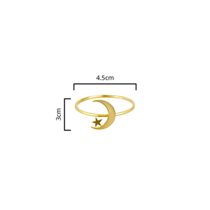 631784 Portatovaglioli Luna e Stelle - Decorazione in Metallo Dorato a Forma di Luna Crescente <span class=keywords><strong>con</strong></span> <span class=keywords><strong>Stella</strong></span> Nera, per Ramadan e Allestimento Tavola Festiva - Product Image 6