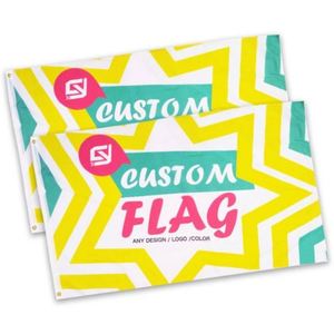 Any Size Any logo Any Design 100D Polyester Outdoor Use Yellow Star Custom <b>Flags</b>, Banners - Product Image 2