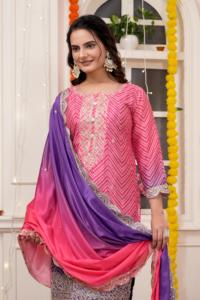 ชุดเดรสลำลอง3ชิ้นผ้าไหมจีนแท้พิมพ์ลายดิจิทัล - Product Image 3