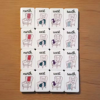 Gemütliches Heim-Thema Amerikanisches Mahjong-Set, Kaffee-Buch-Kerzen-Pflanzenmuster 166 Spielsteine mit Jokers